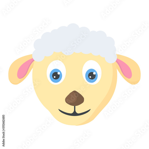 
A domestic sheep animal head 
