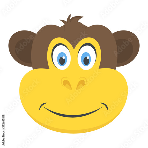 
Chimpanzee head of cartoon animal 
