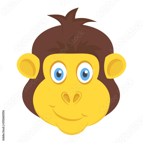 
Chimpanzee head of cartoon animal 
