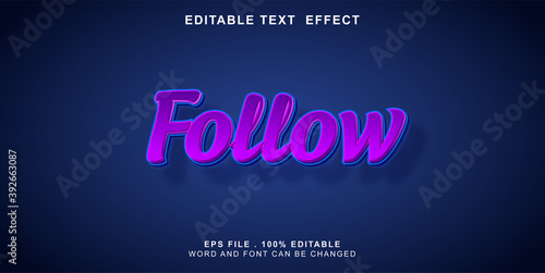 follow text effect editable