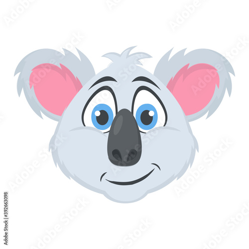  Cute koala bear face cartoon animal 
