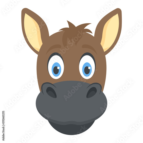 
A horse head or domestic animal
