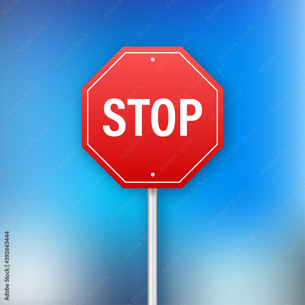 Stop sign for banner design. Information sign. Vector stock illustration. Stop sign for banner design. Information sign. Vector stock illustration.