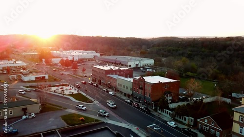 Radford Virginia Aerial at Sunset in 4k photo
