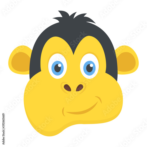 
A funny smiling monkey face, wild animal
