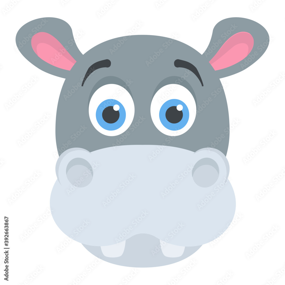 A cute cartoon character rhinoceros head
A cute cartoon character rhinoceros head