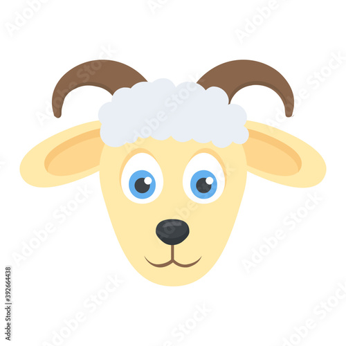 
A domestic sheep animal head 
