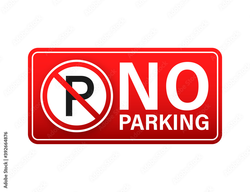 No parking on red background. Danger symbol. Warning attention sign. Stop sign. Vector stock illustration. No parking on red background. Danger symbol. Warning attention sign. Stop sign. Vector stock illustration.