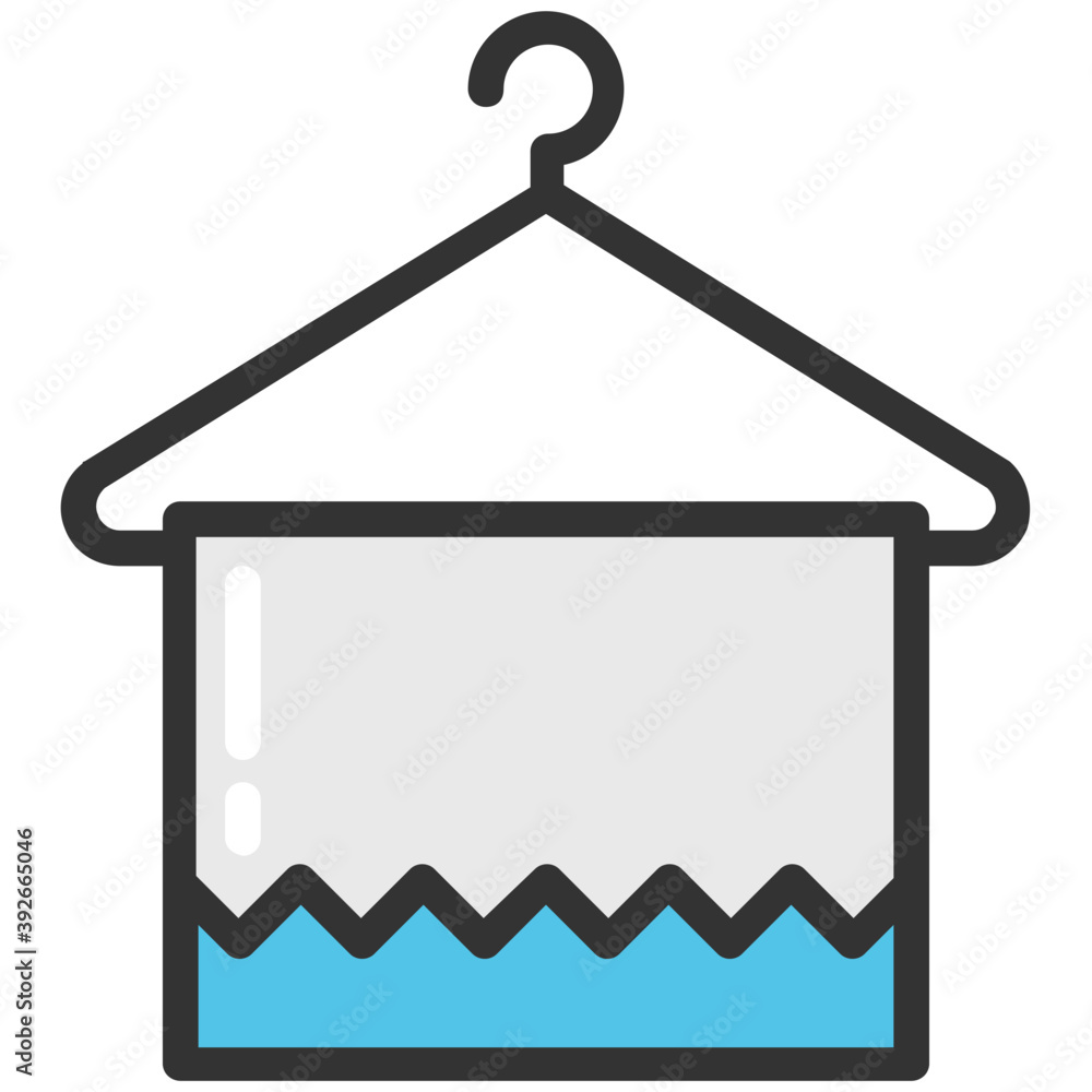 
Towel on hanger, bathing accessory 
