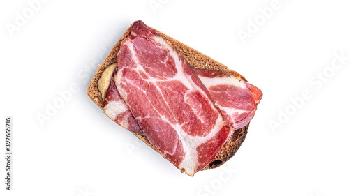 Bacon on a white background. High quality photo