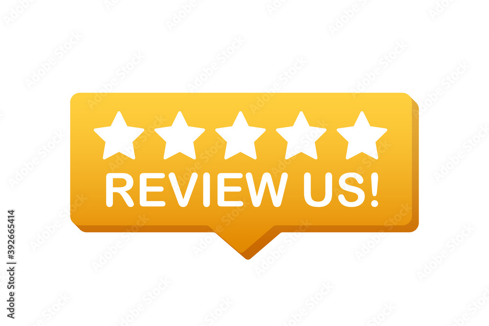 Review us User rating concept. Review and rate us stars. Business ...