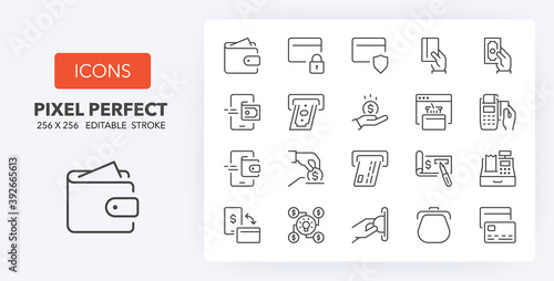 money 1 line icons 256 x 256