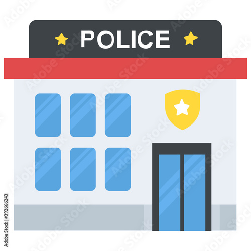 
Flat icon design of police station
