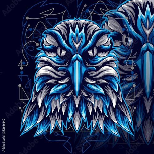 EAGLE HEAD FACE VECTOR COLD