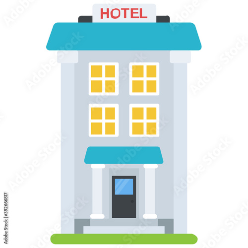 
A local lodging building, a hotel
