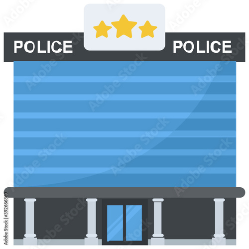 
Flat icon design of police station
