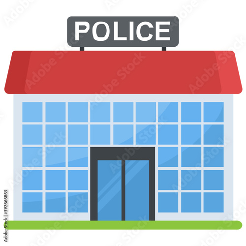 
Flat icon design of police station
