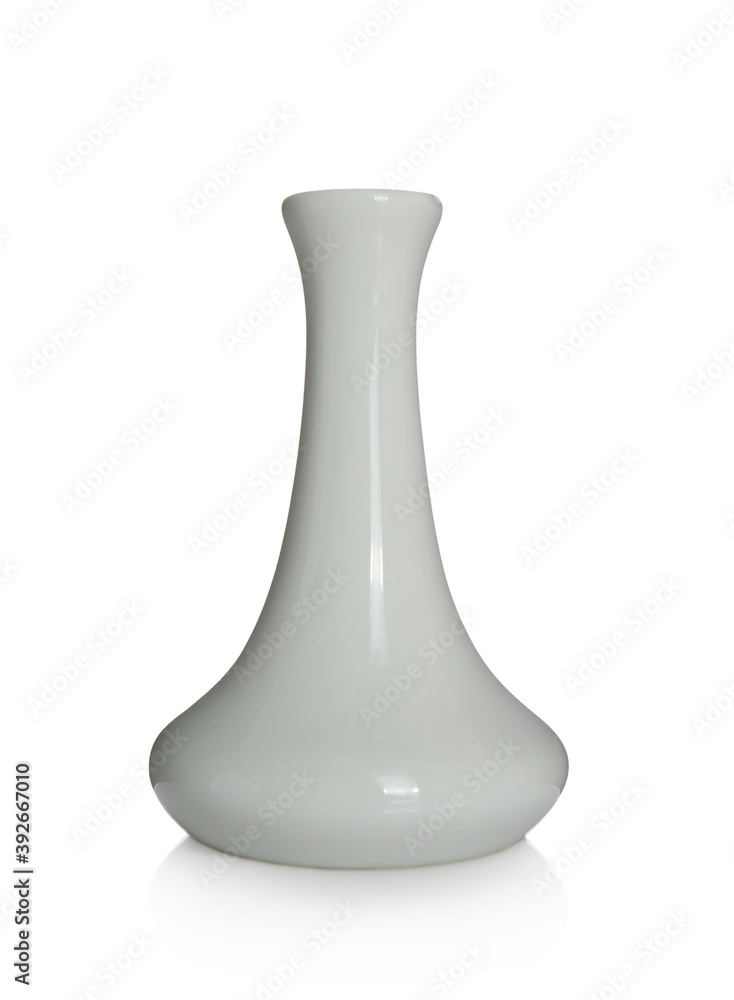 Empty stylish ceramic vase isolated on white Empty stylish ceramic vase isolated on white