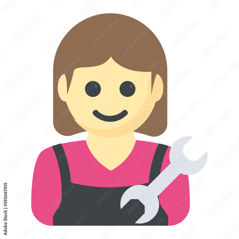 Female with spanner showing concept of female mechanic
Female with spanner showing concept of female mechanic