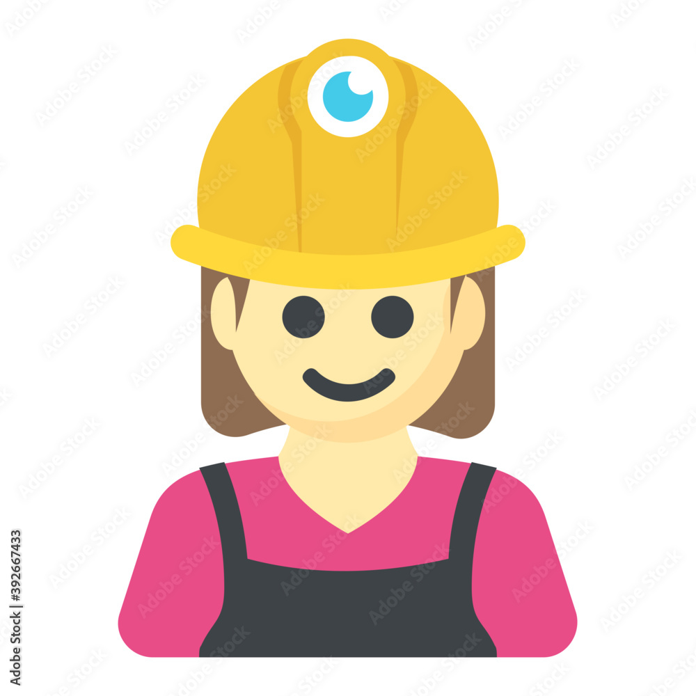 Flat icon design of female engineer
Flat icon design of female engineer