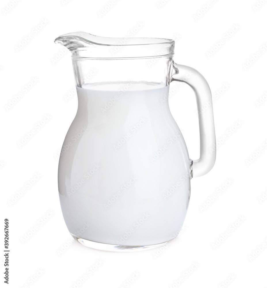 Jug of fresh milk isolated on white Jug of fresh milk isolated on white