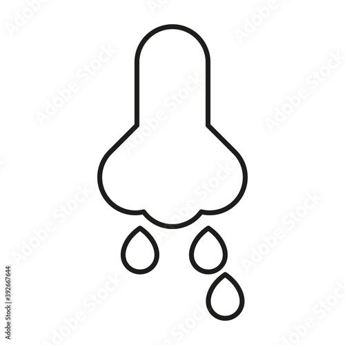 nose with flu line style icon