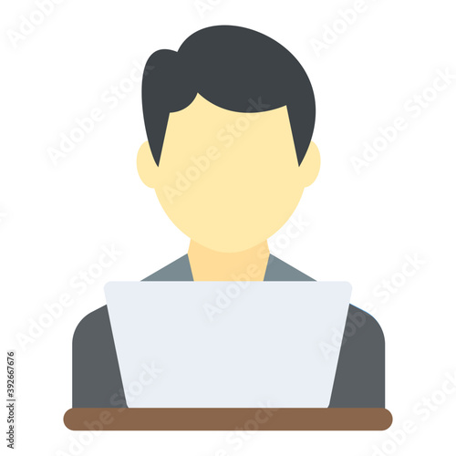 
Flat icon design of boy avatar
