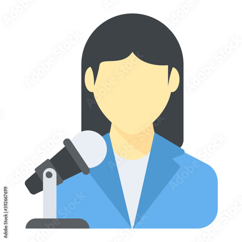 
Flat icon design of girl avatar
