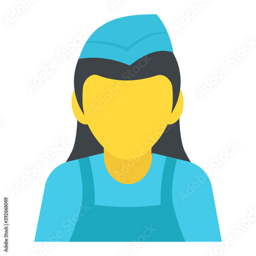 
Flat icon design of girl avatar

