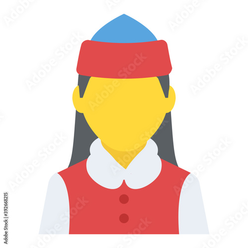 
Flat icon design of girl avatar
