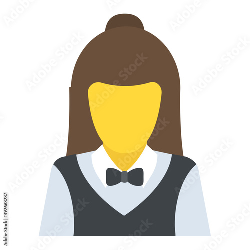 
Flat icon design of girl avatar
