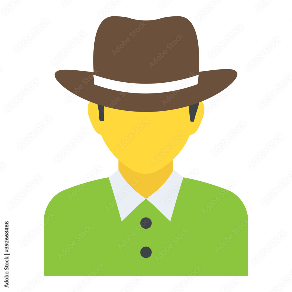 
Flat icon design of detective 
