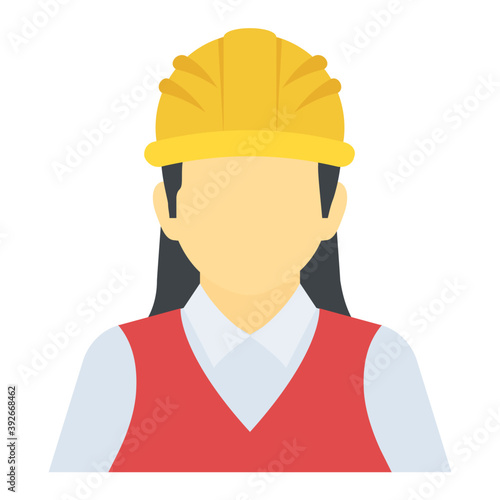 
Flat icon design of girl avatar
