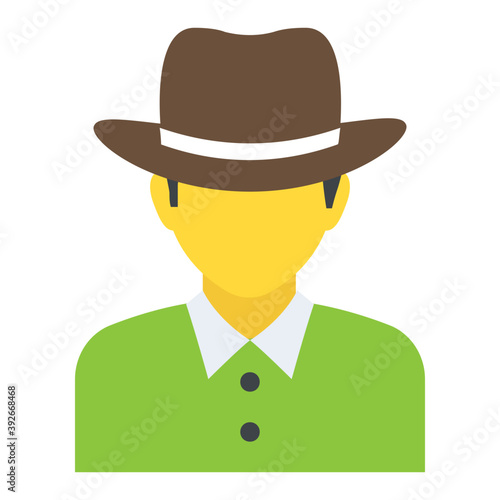
Flat icon design of detective 
