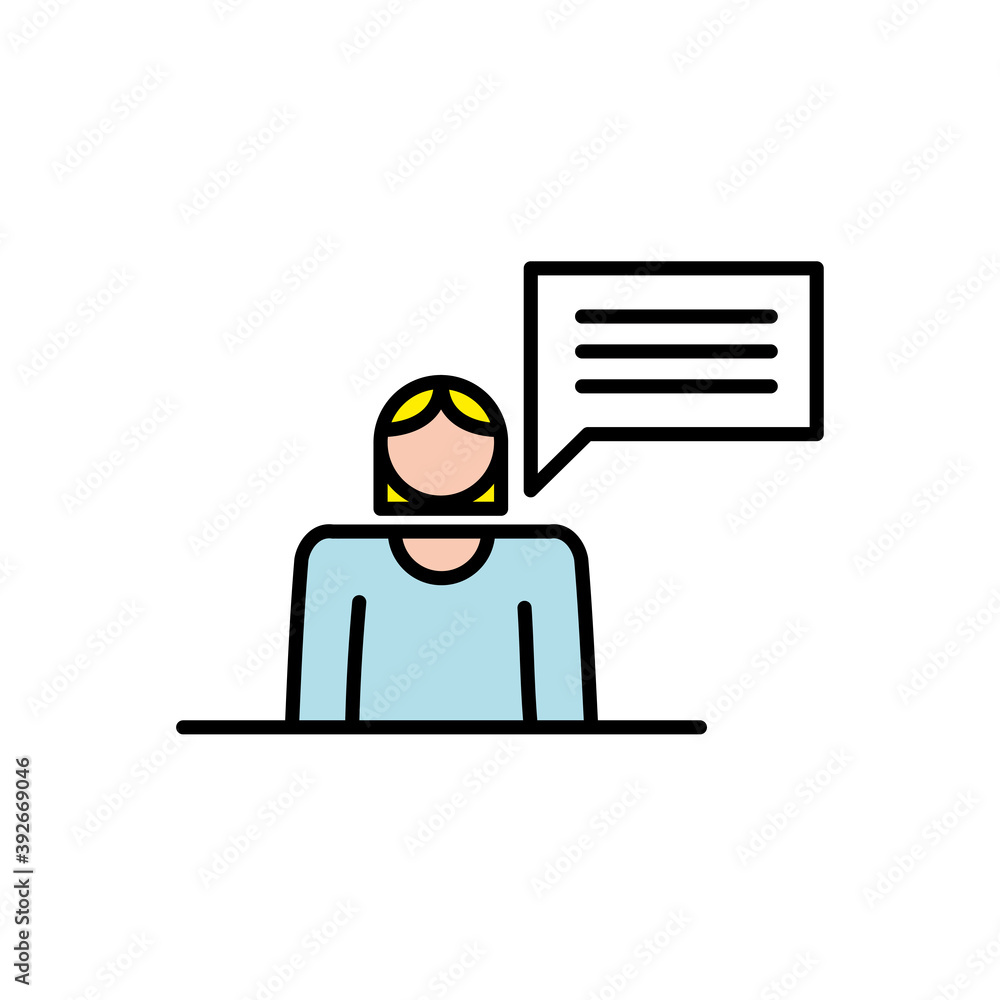 elegant business woman with speech bubble avatar character elegant business woman with speech bubble avatar character