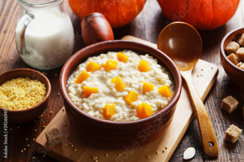 Millet porridge with pumpkin photo