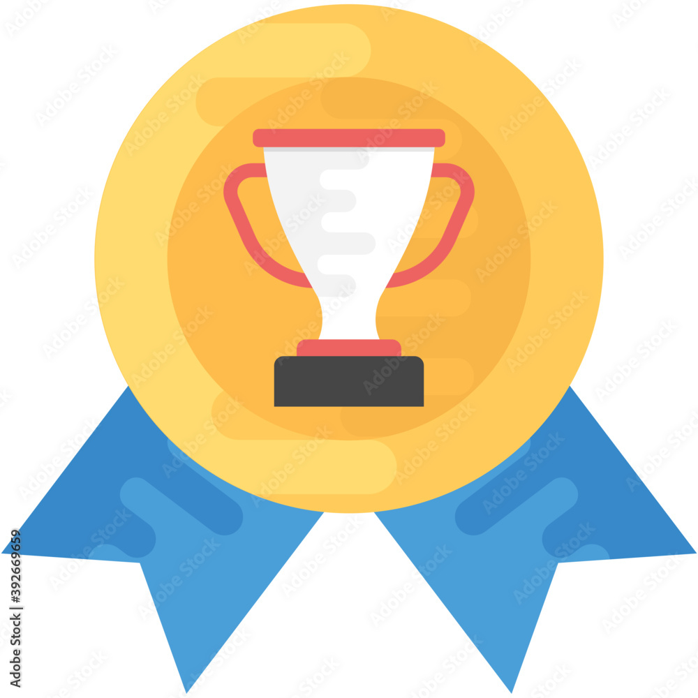 Winner award medal with supports cup flat icon
Winner award medal with supports cup flat icon