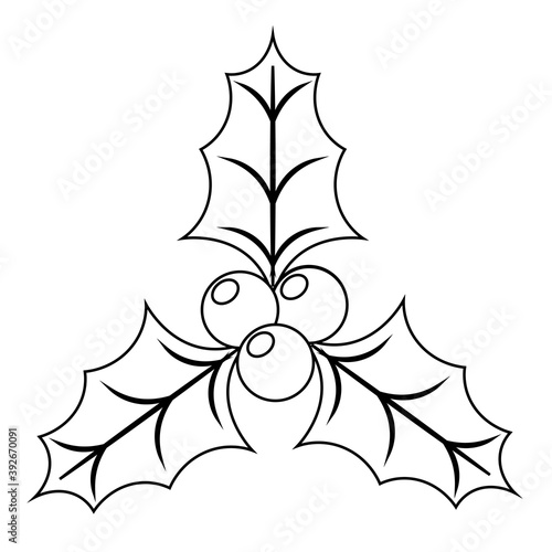 Simple illustration of Christmas holly berry icon for Christmas holiday