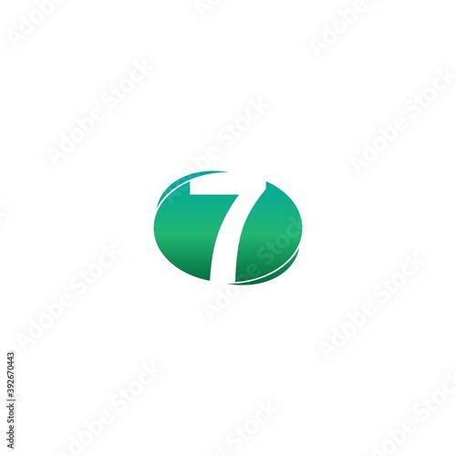 Number 7 icon logo creative design