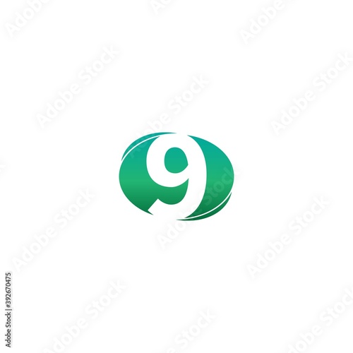 Number 9 icon logo creative design