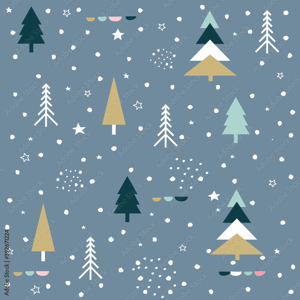 Winter forest. Christmas seamless pattern Winter forest. Christmas seamless pattern
