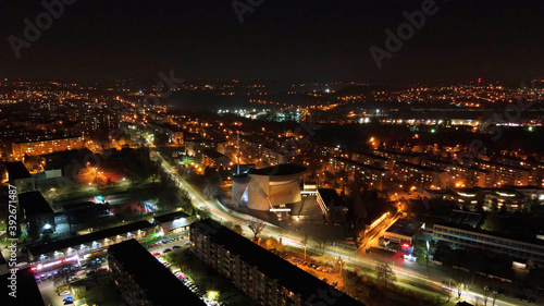Nowa Huta nocą z drona © Waclaw