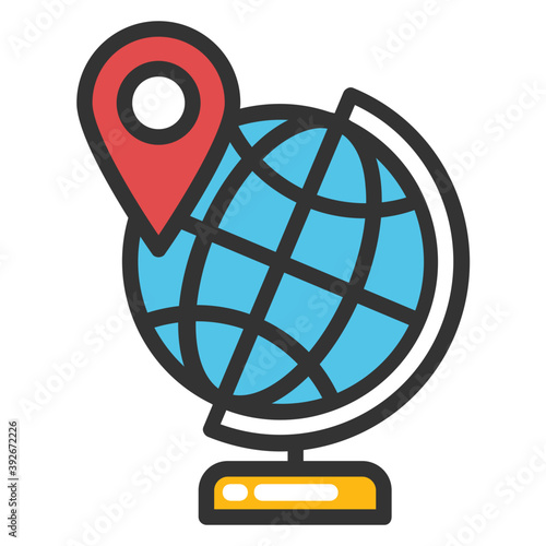 
Global Location Search Vector Icon
