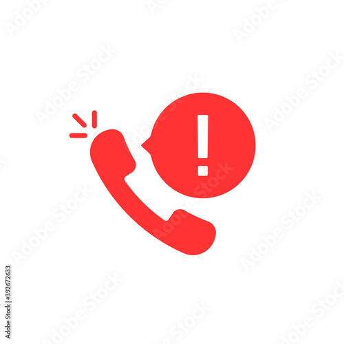 urgent call with handset and bubble
