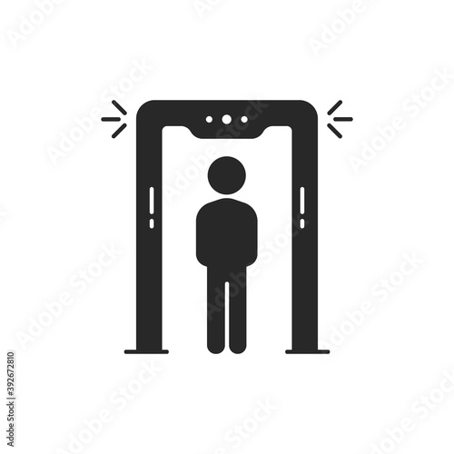 airport security screening black icon