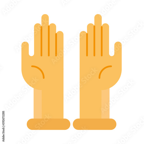 rubber gloves flat style icon