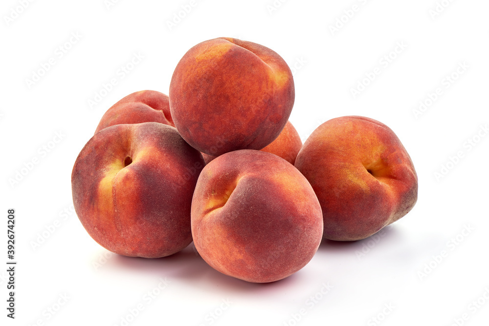 Fresh peaches, isolated on white background Fresh peaches, isolated on white background