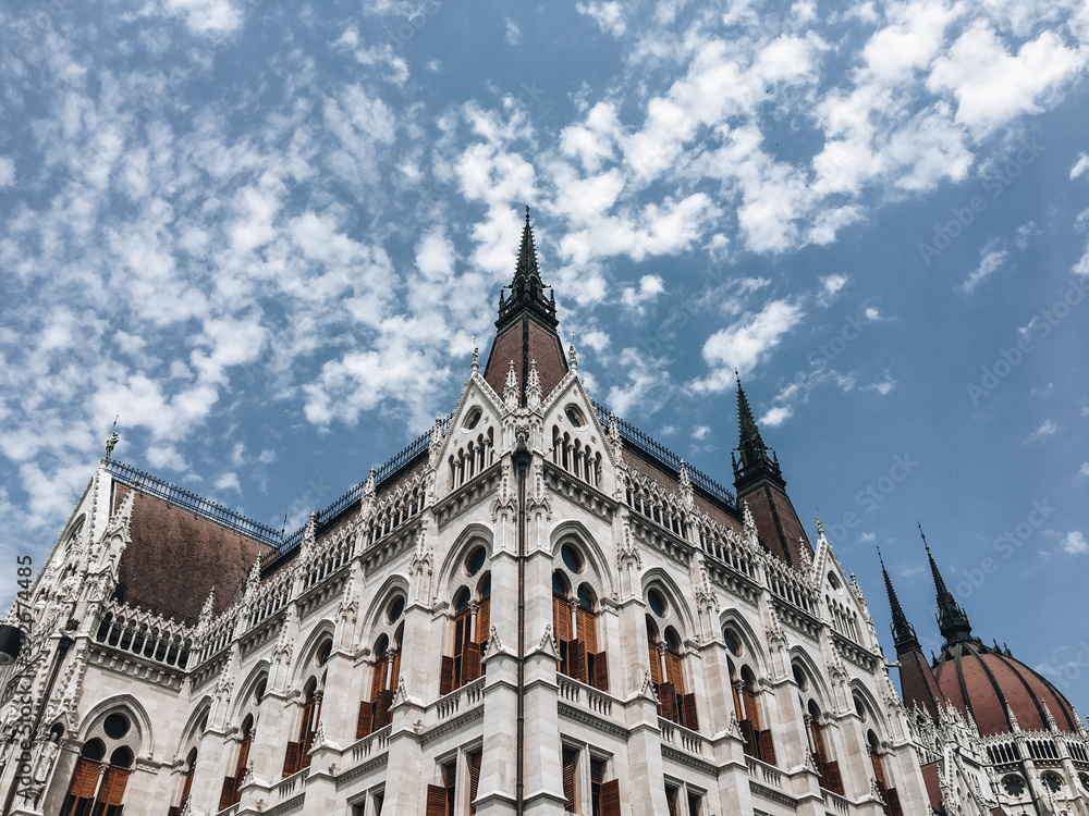 The Hungarian Parliament Building in Budapest, Hungary. Beautiful capital of Hungary. 