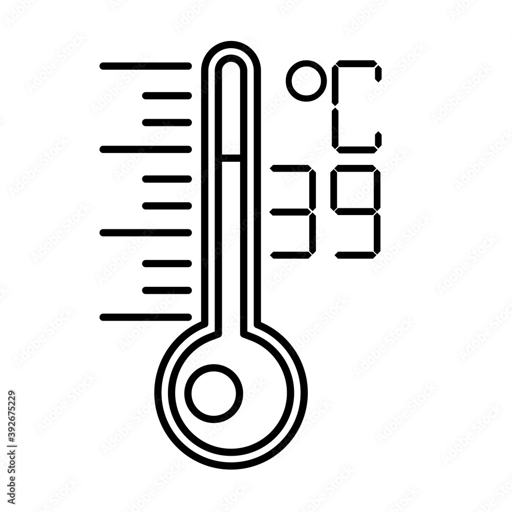 thermometer temperature measure line style thermometer temperature measure line style