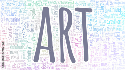 Art vector illustration word cloud isolated on a white background.